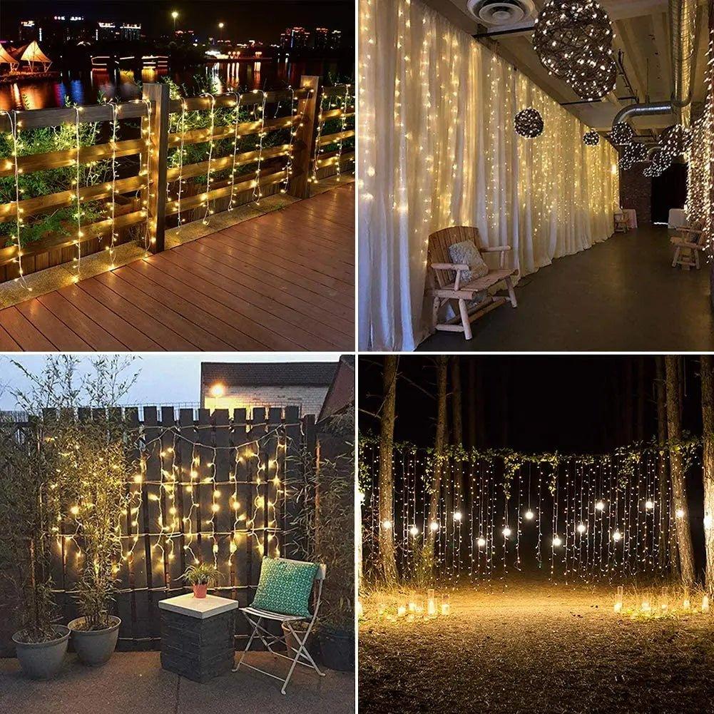 LuminaGlow™ - Curtain Light LED Icicle String Lights - SwiftShopSolution