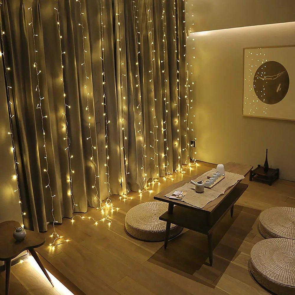 LuminaGlow™ - Curtain Light LED Icicle String Lights - SwiftShopSolution